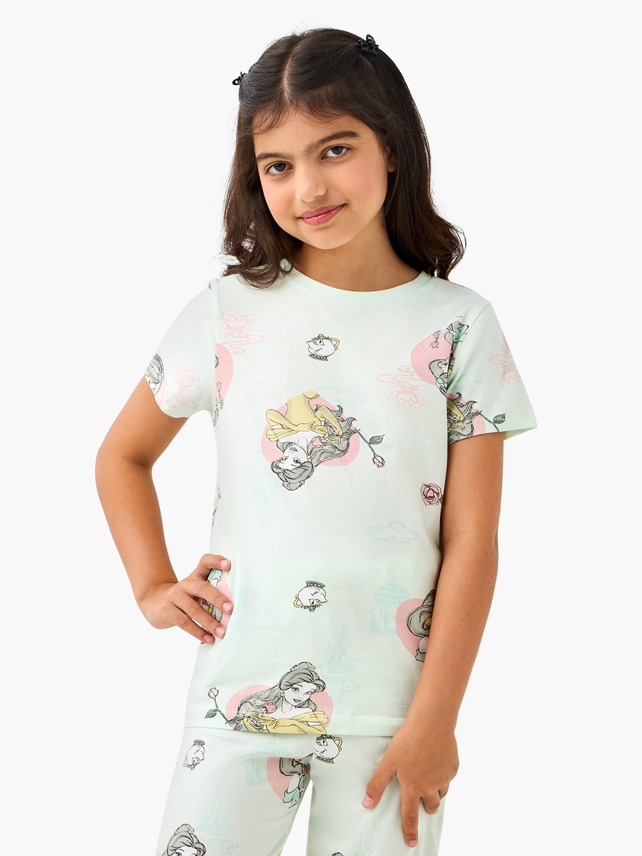 Princess Print T-Shirts and Pyjamas - Set of 2