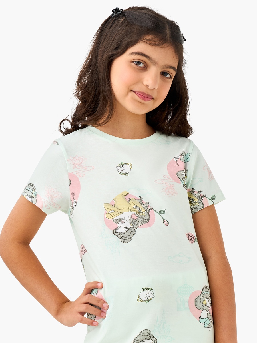 Princess Print T-Shirts and Pyjamas - Set of 2