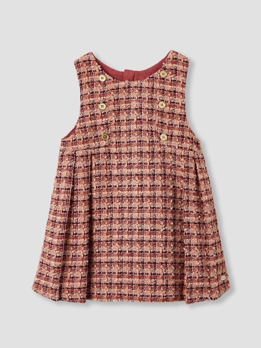 Textured Pinafore with Top and Tights