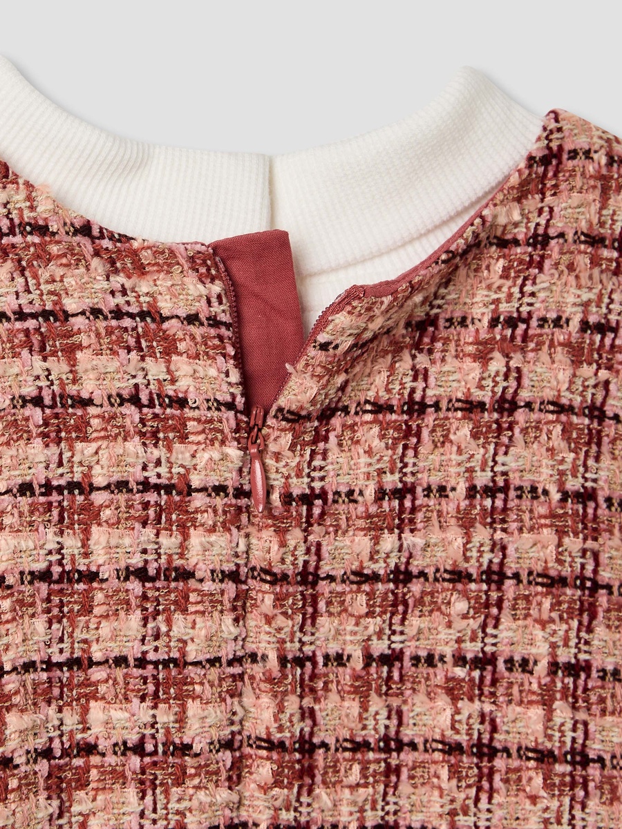 Textured Pinafore with Top and Tights