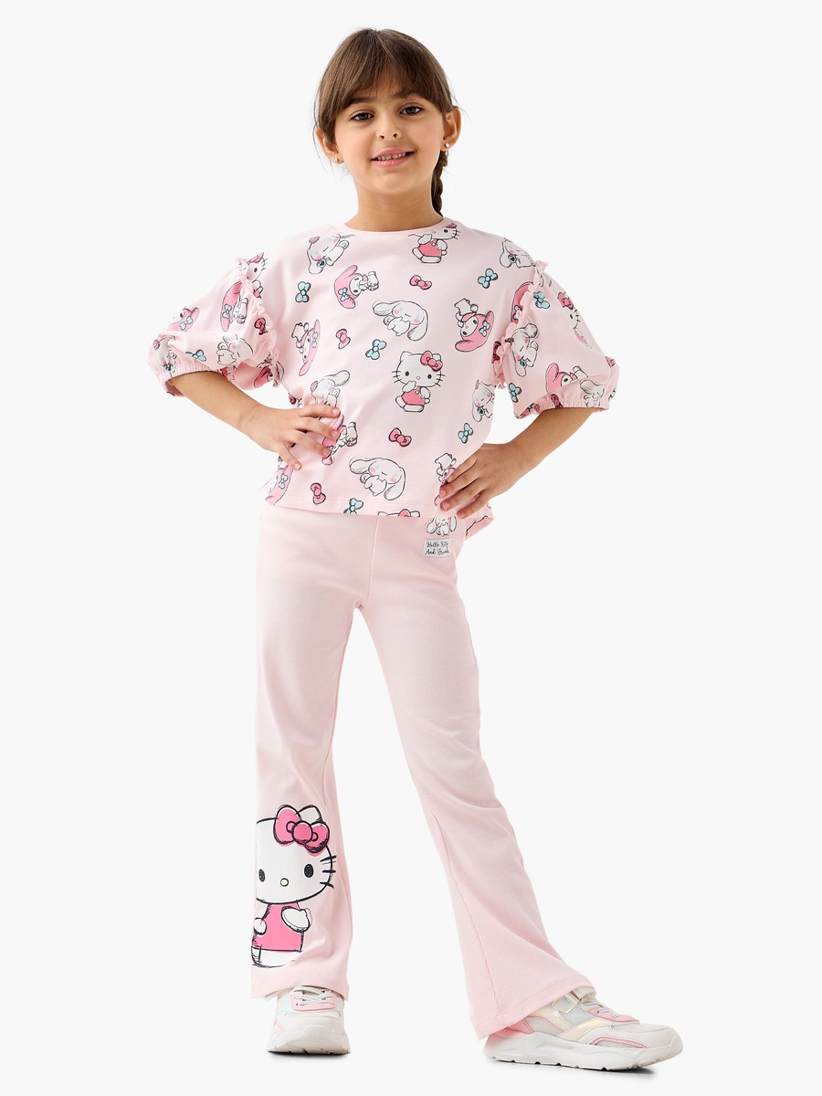 Hello Kitty Print Top and Pants Set