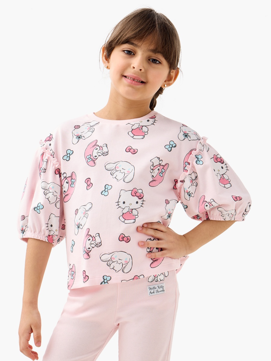 Hello Kitty Print Top and Pants Set