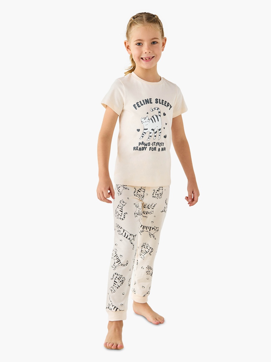 Cat Print T-Shirt and Leggings Set