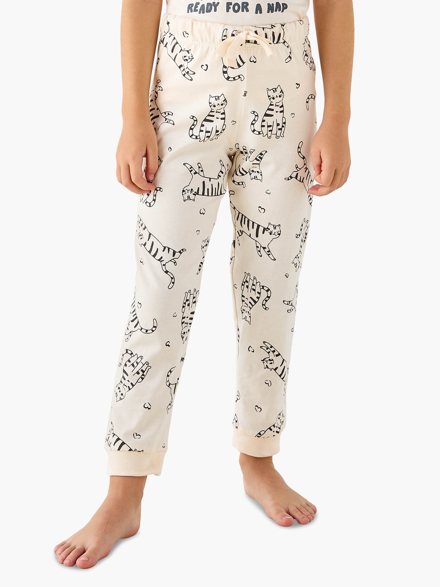Cat Print T-Shirt and Leggings Set