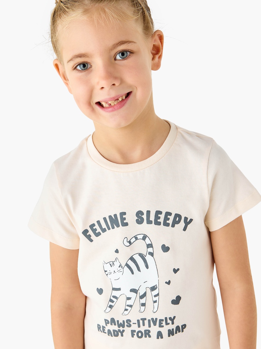 Cat Print T-Shirt and Leggings Set