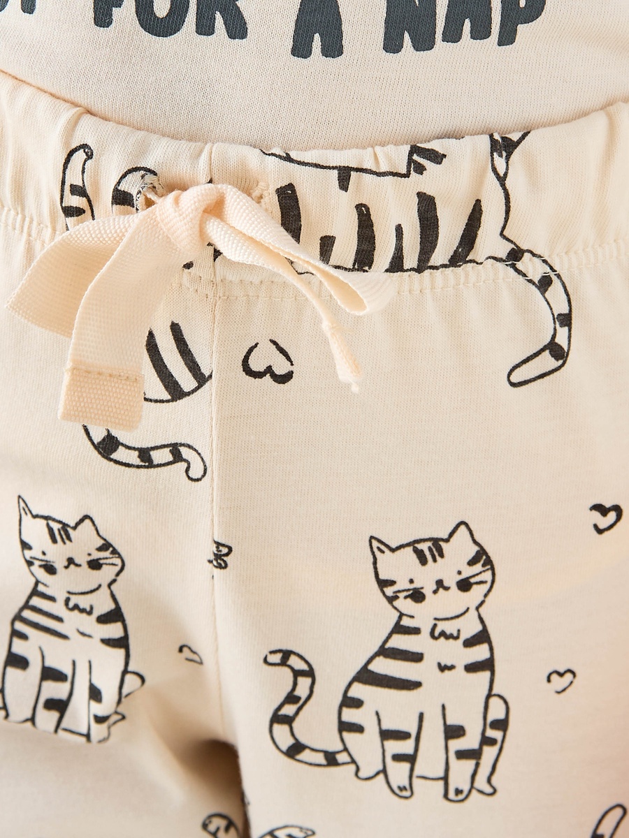 Cat Print T-Shirt and Leggings Set