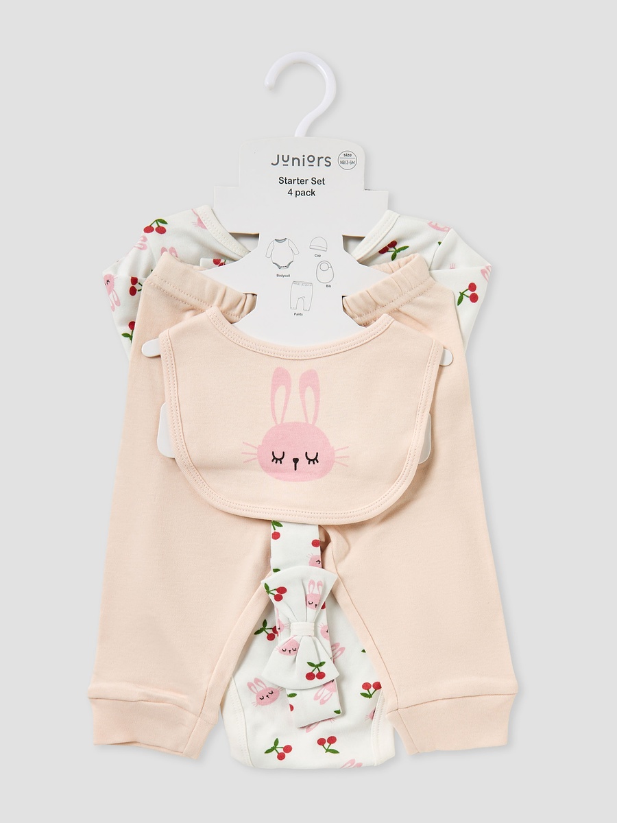 4-Piece Bunny Print Clothing Set
