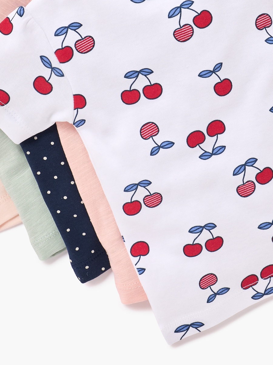 Assorted Printed Round Neck T-Shirt with Short Sleeves - Set of 5