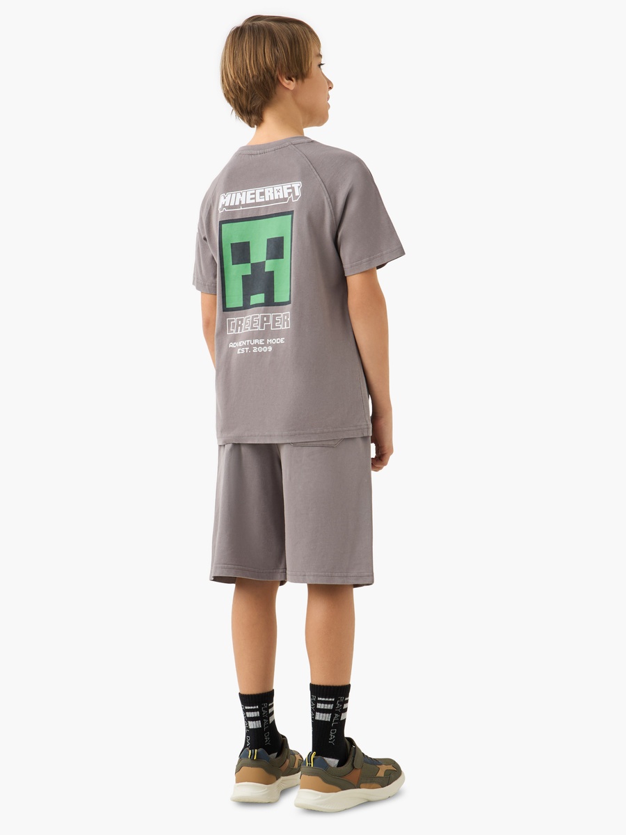Minecraft Printed Crew Neck T-Shirt and Shorts Set
