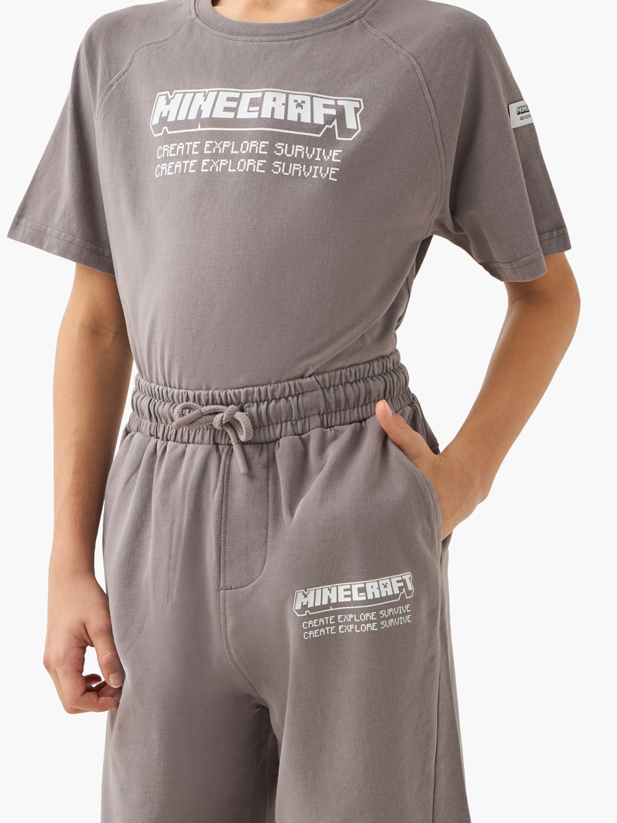 Minecraft Printed Crew Neck T-Shirt and Shorts Set