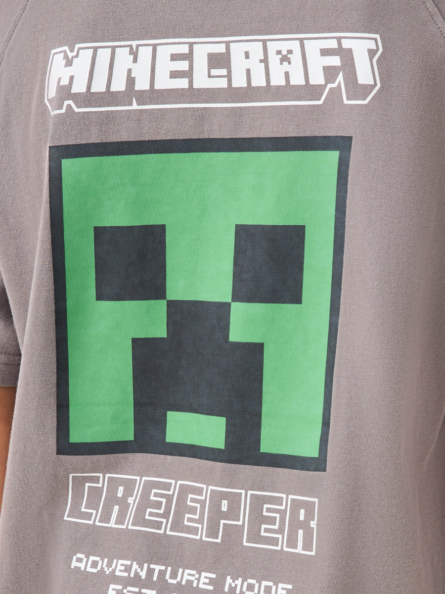 Minecraft Printed Crew Neck T-Shirt and Shorts Set