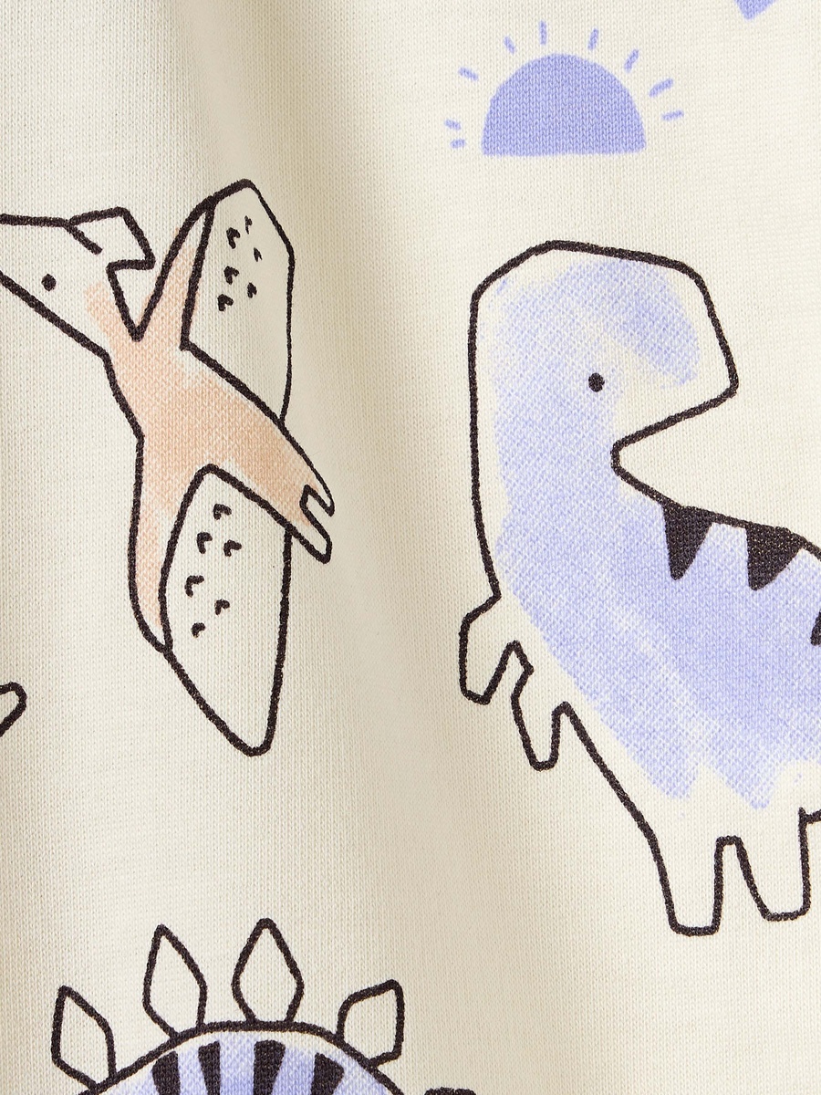 All-Over Dinosaur Print Joggers with Drawstring Closure