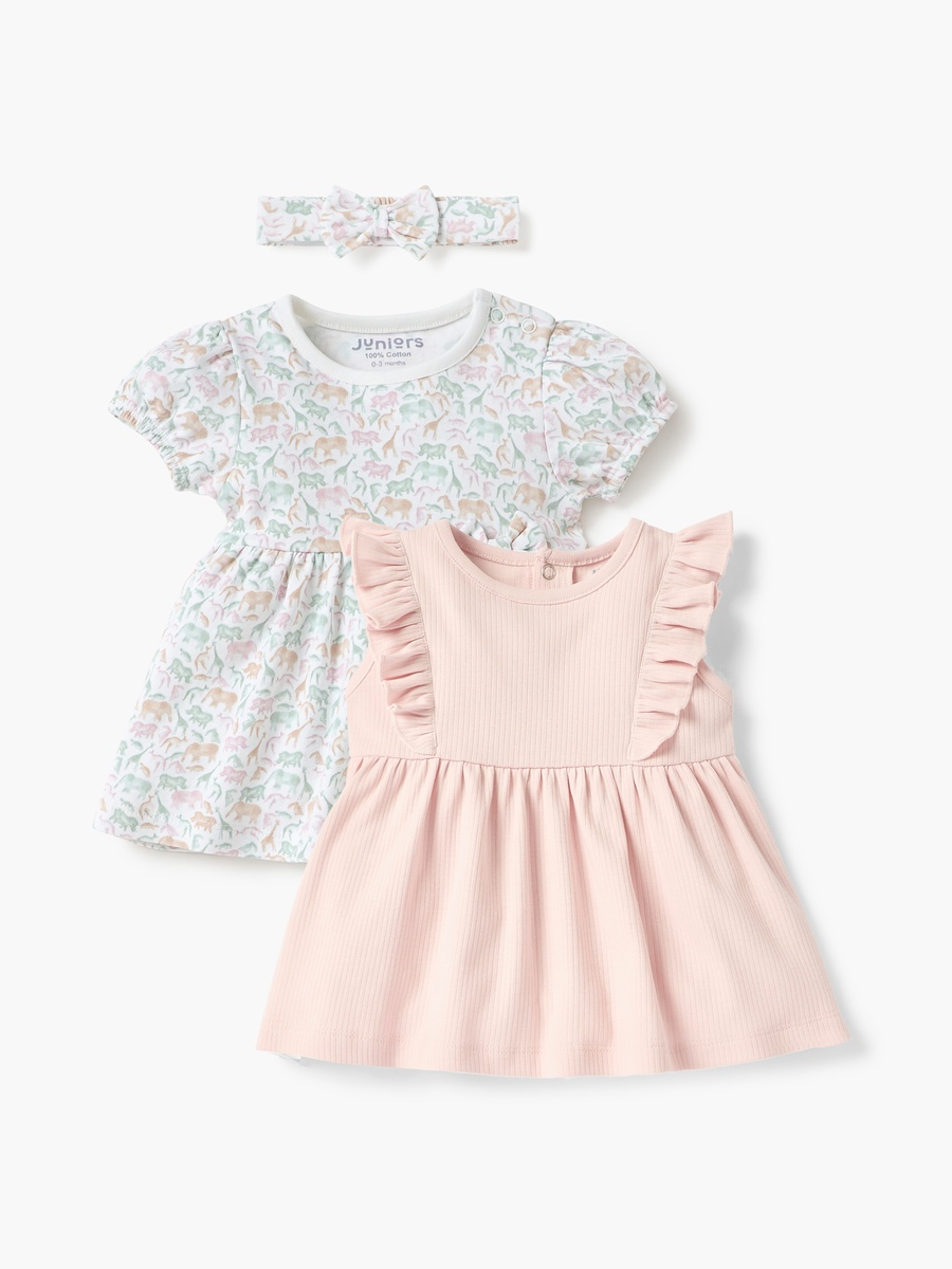 3-Piece Assorted Dress and Headband Set