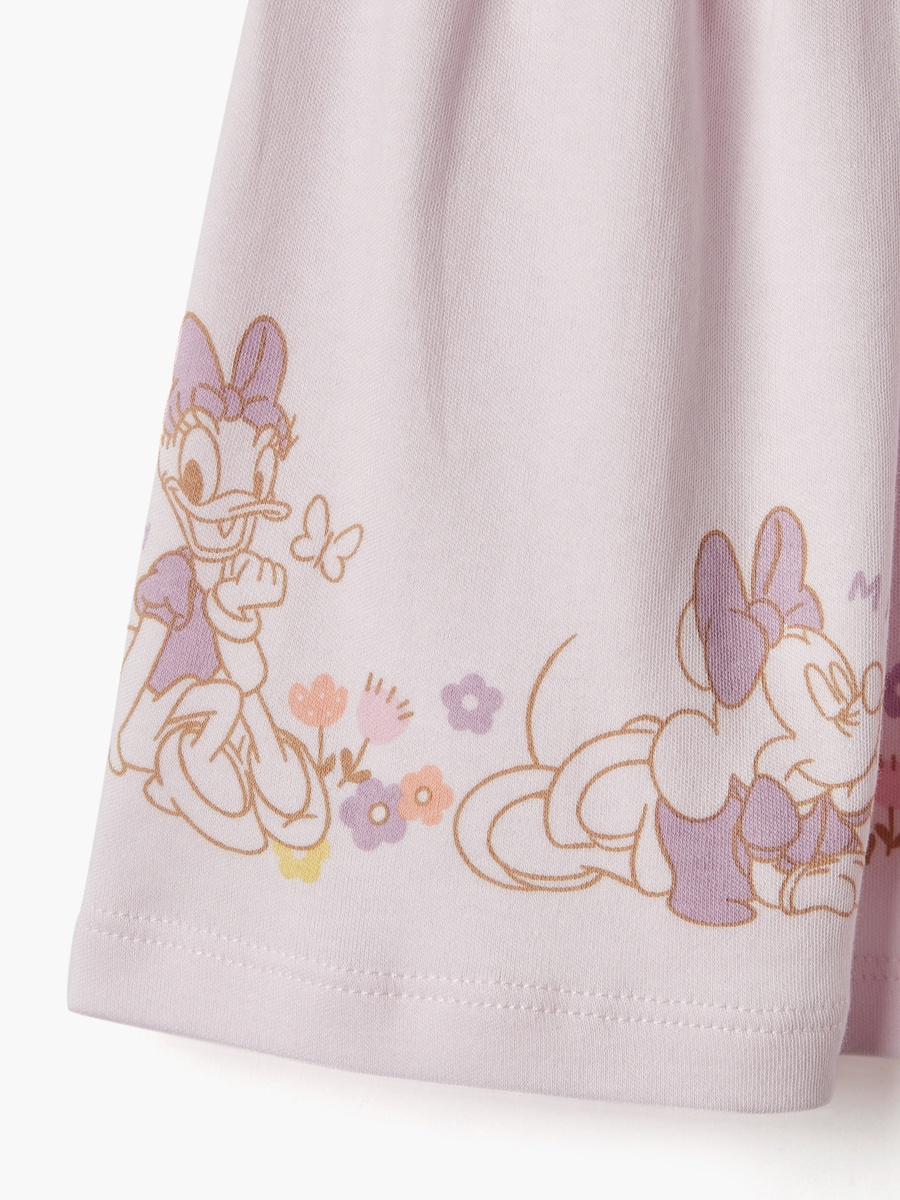 Minnie Mouse and Daisy Duck Print Dress with Schiffli Detail