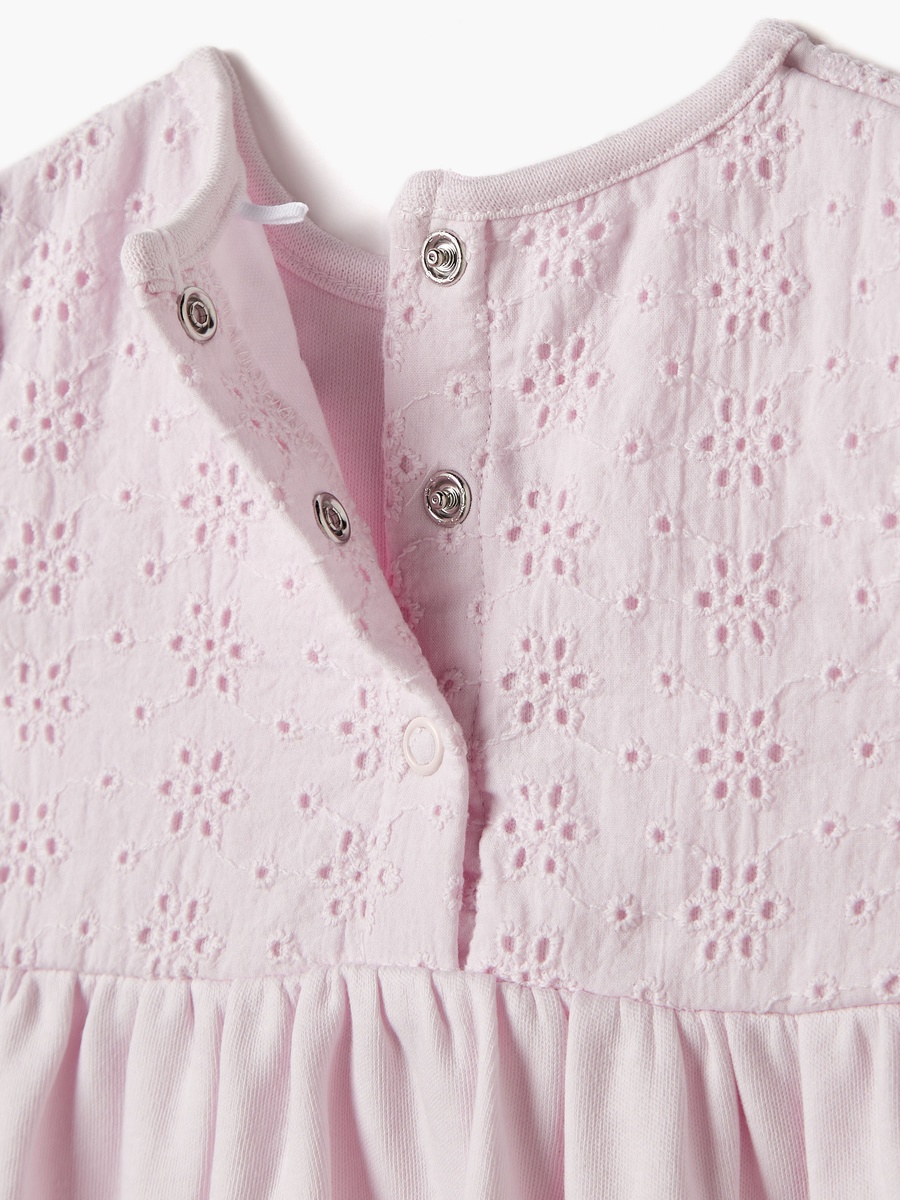 Minnie Mouse and Daisy Duck Print Dress with Schiffli Detail