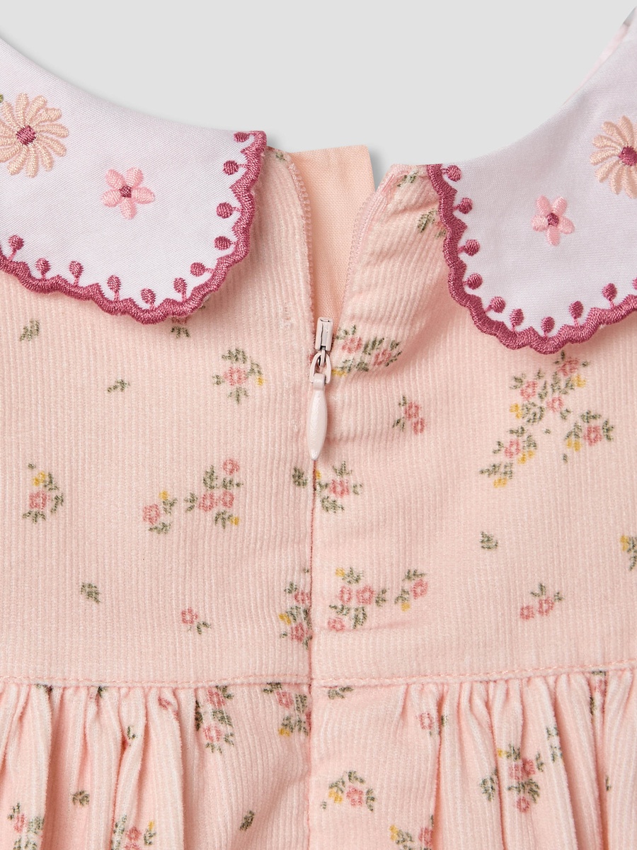 Floral Print Dress with Cardigan and Tights
