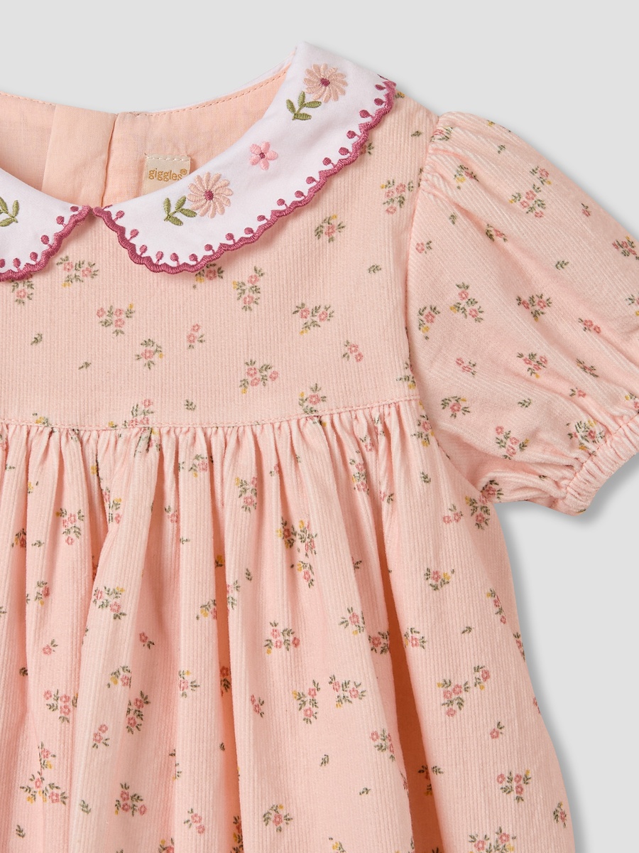 Floral Print Dress with Cardigan and Tights