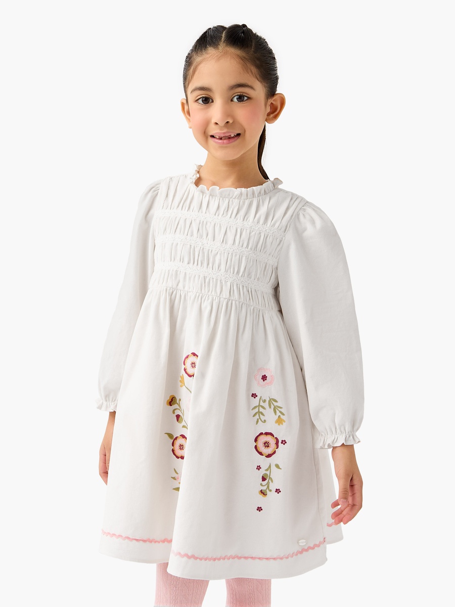 Floral Embroidered Dress and Leggings Set