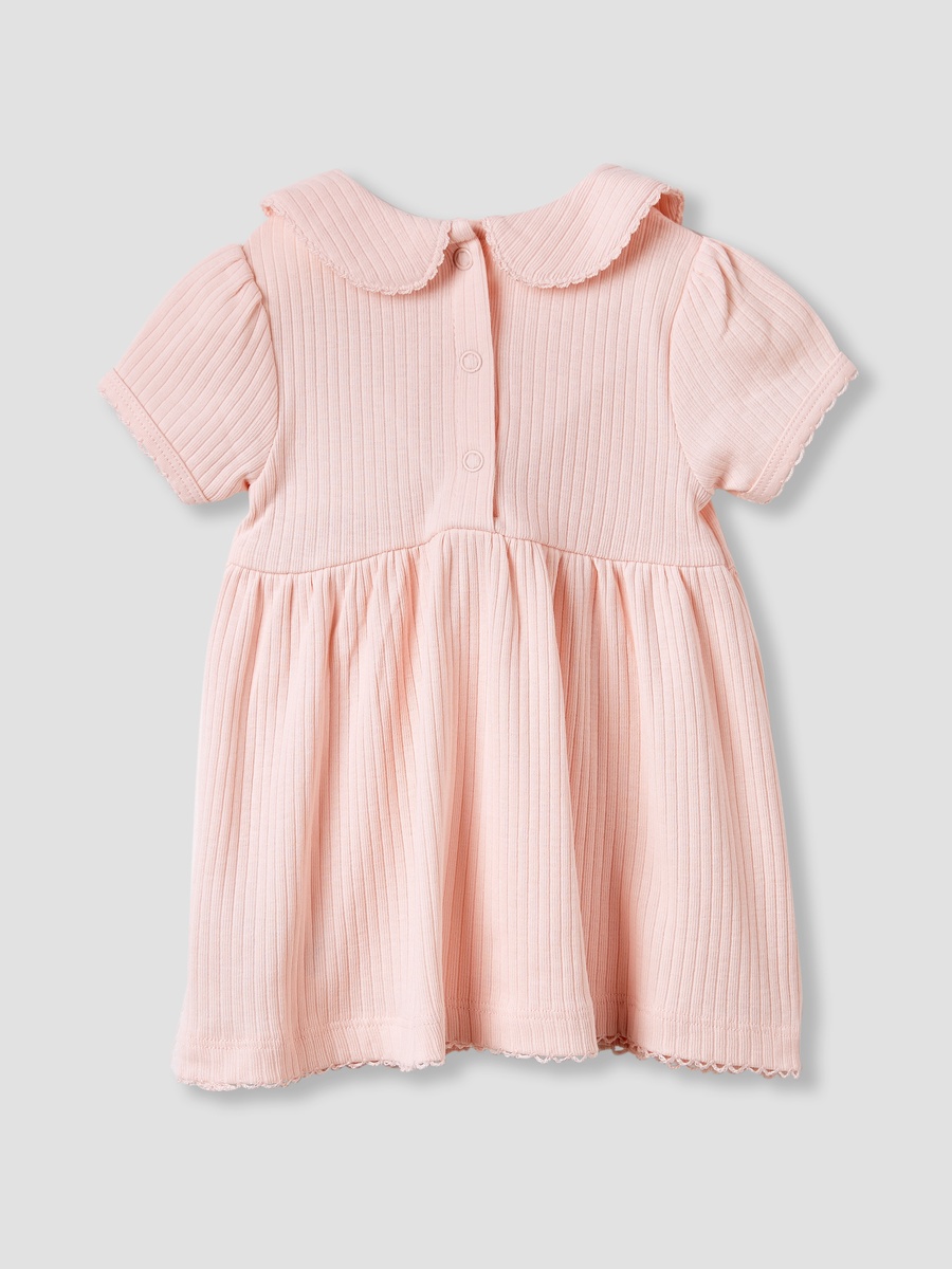 Embroidered Collared A-Line Dress