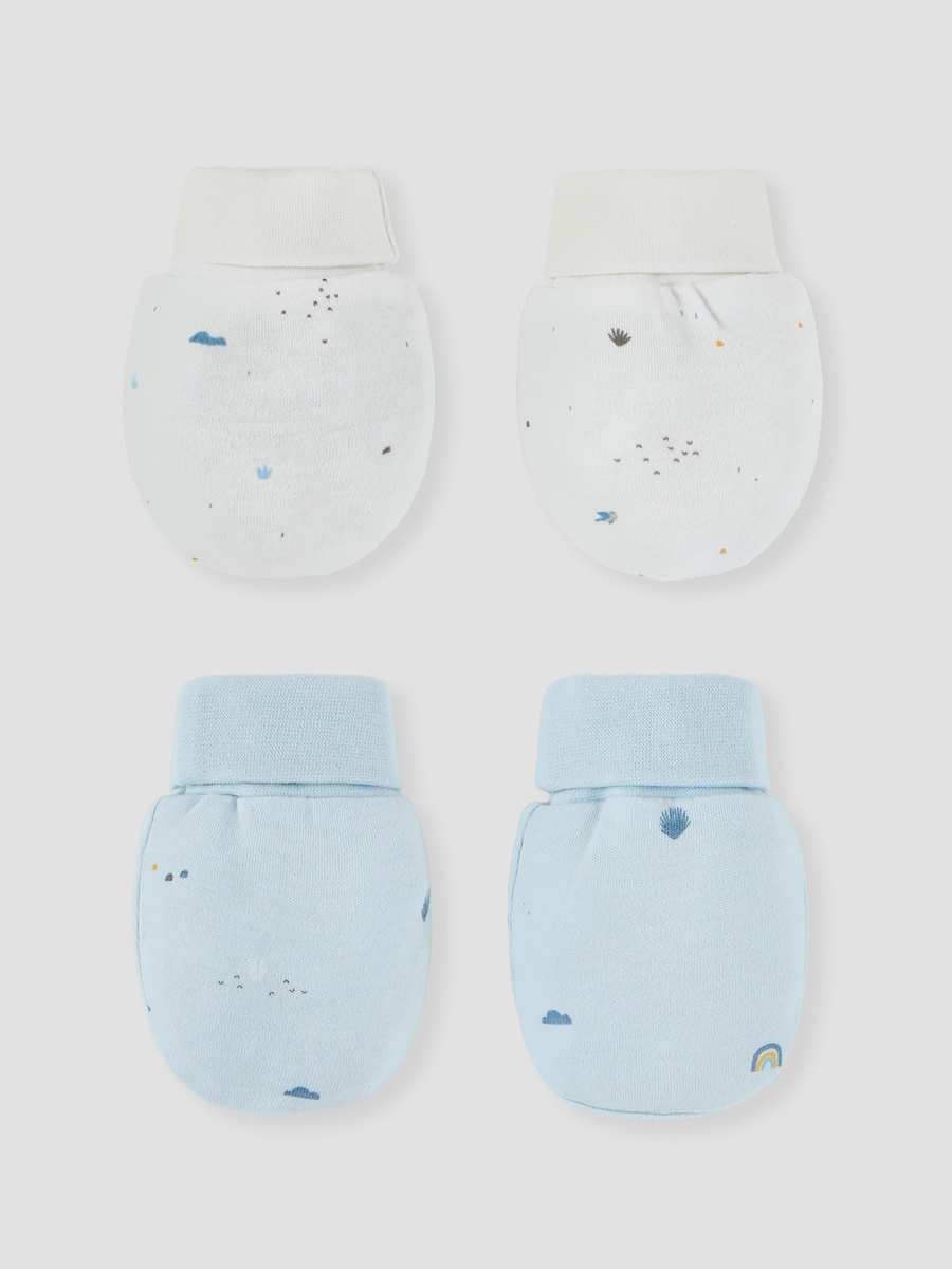 Printed Baby Mittens - Set of 2