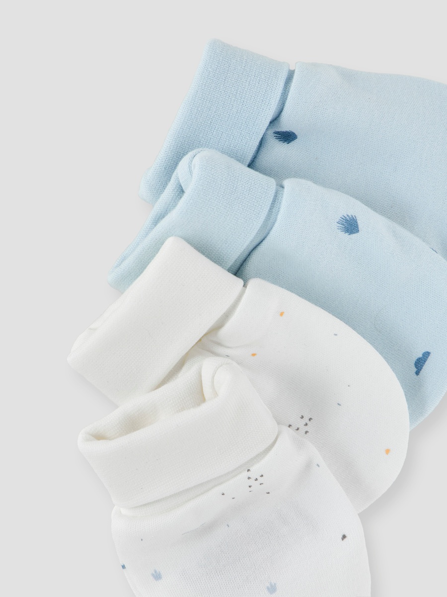 Printed Baby Mittens - Set of 2