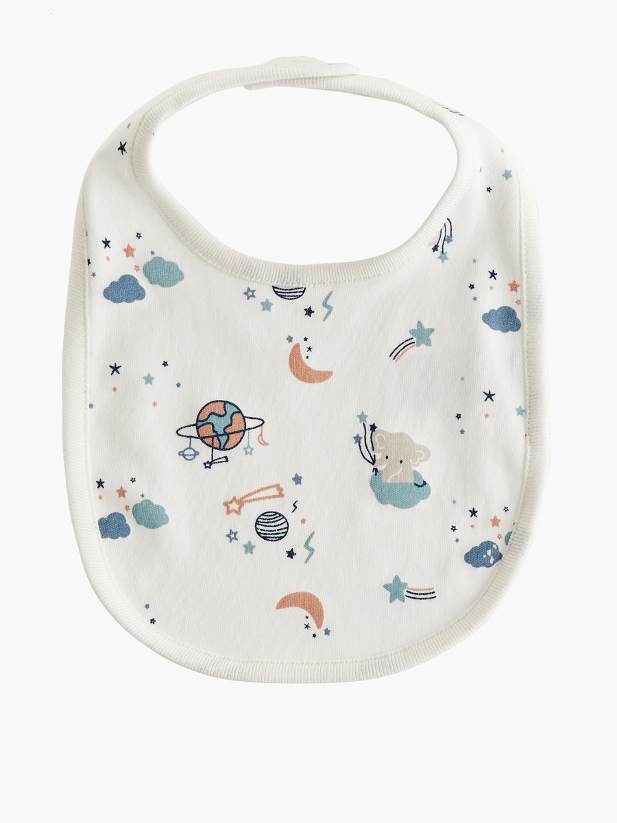 Space Print Bib with Button Closure - Set of 2