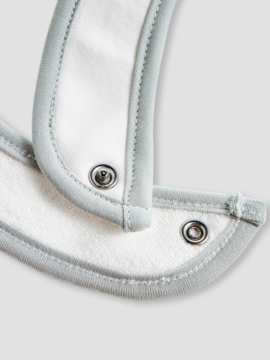 Bunny Embroidered Bib with Button Closure
