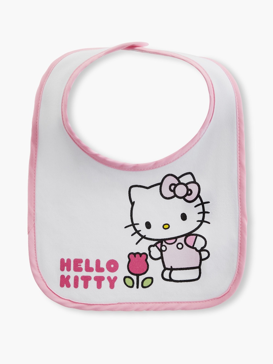 Hello Kitty Print Bibs with Button Closure - Set of 6