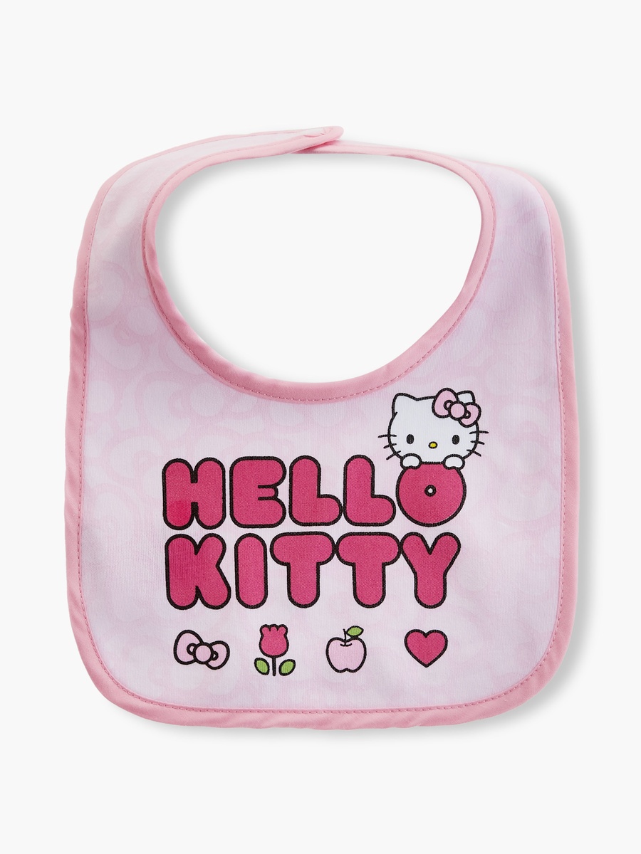 Hello Kitty Print Bibs with Button Closure - Set of 6