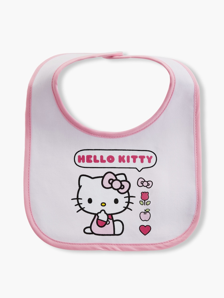 Hello Kitty Print Bibs with Button Closure - Set of 6