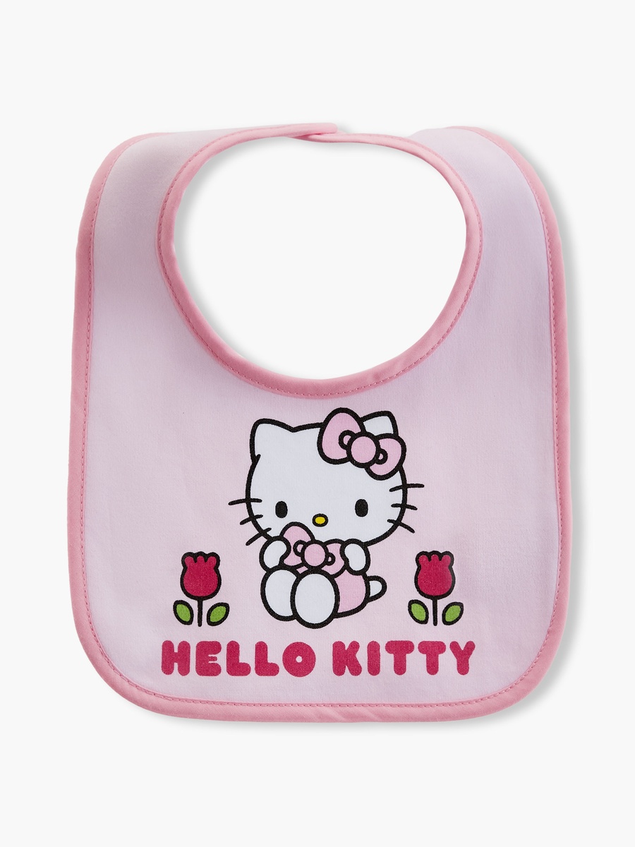 Hello Kitty Print Bibs with Button Closure - Set of 6
