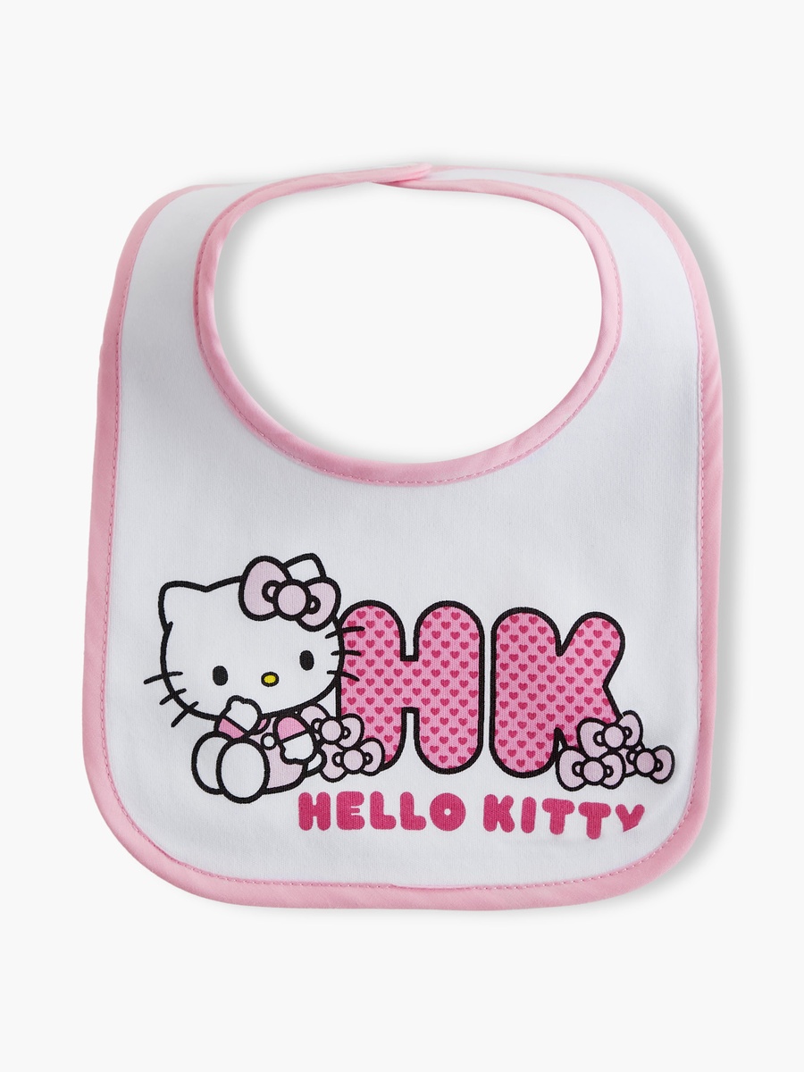 Hello Kitty Print Bibs with Button Closure - Set of 6
