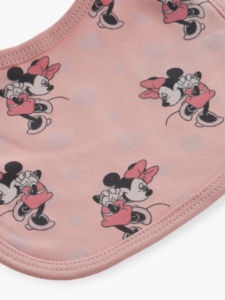 Minnie Mouse Print Bib with Snap Button Closure