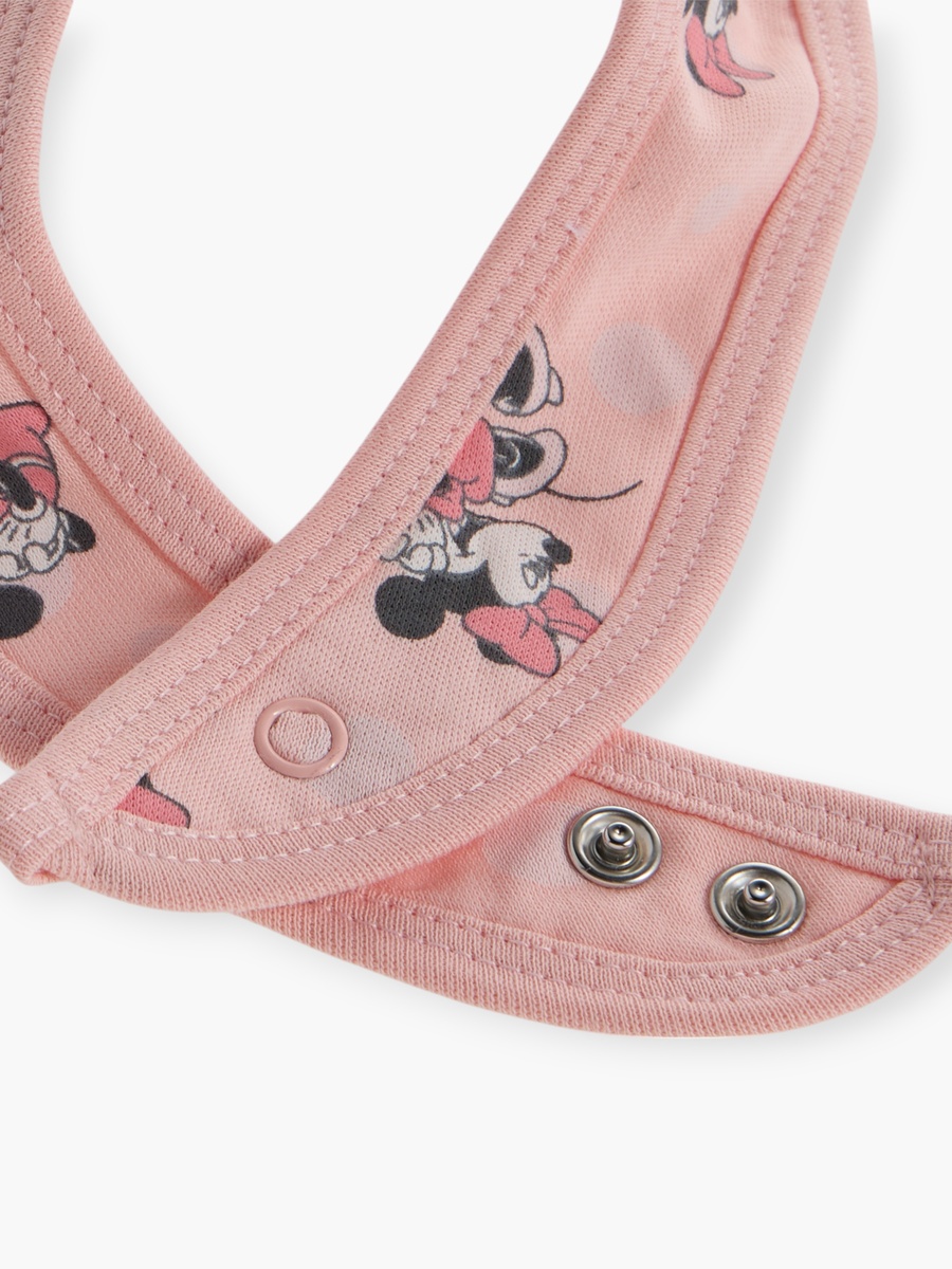 Minnie Mouse Print Bib with Snap Button Closure