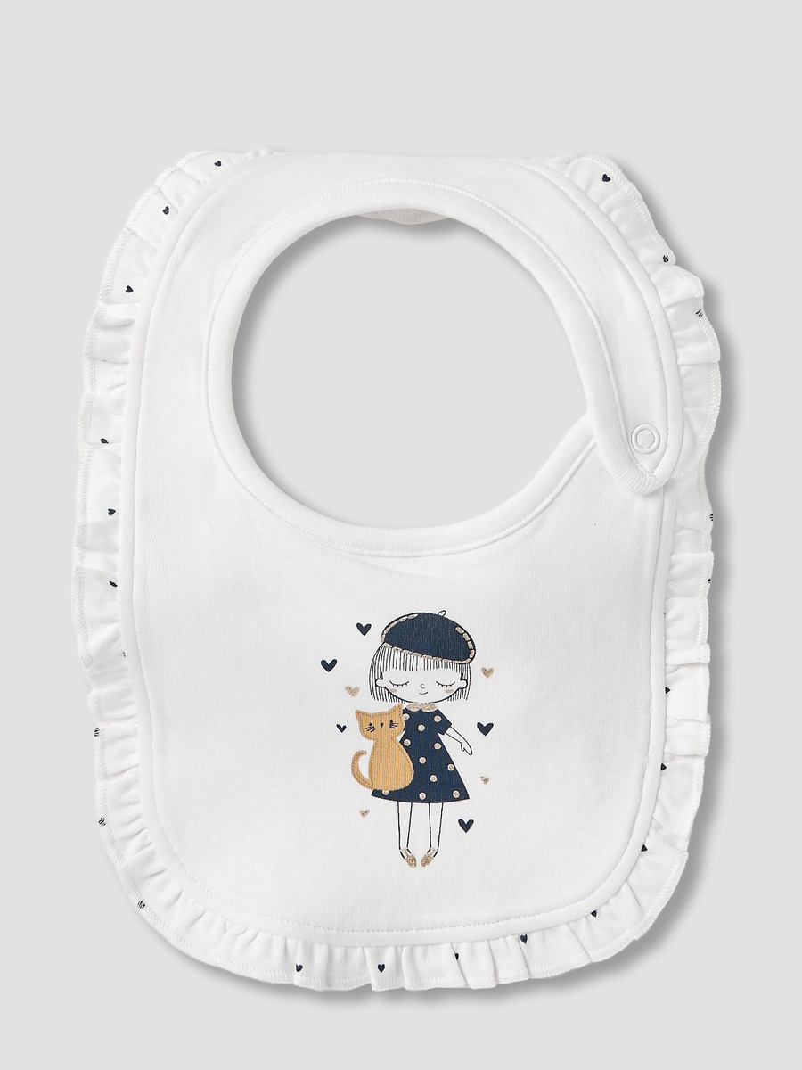 Printed Bib with Snap Button Closure
