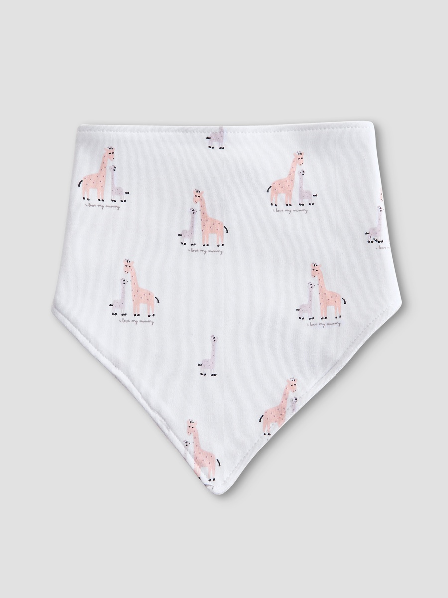Printed Bib with Button Closure - Set of 5