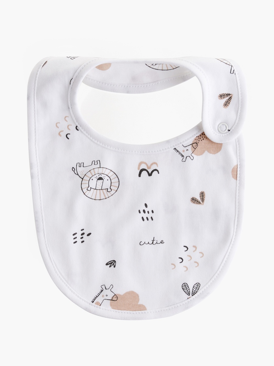 Printed Bib with Button Closure - Set of 2
