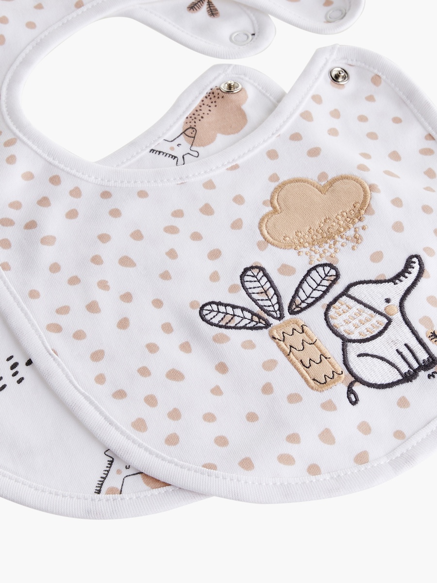 Printed Bib with Button Closure - Set of 2