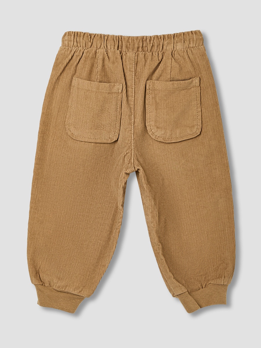 Textured Pants with Drawstring Closure and Pockets