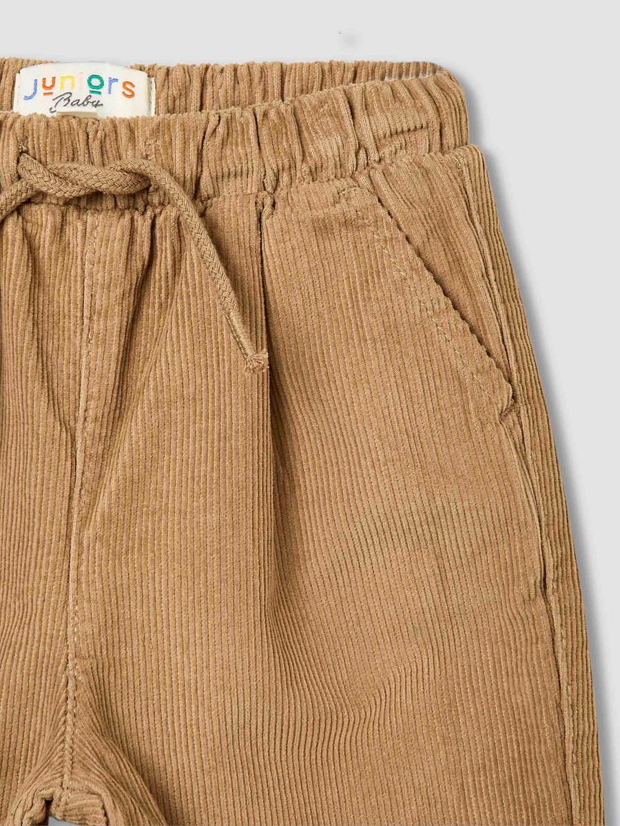 Textured Pants with Drawstring Closure and Pockets