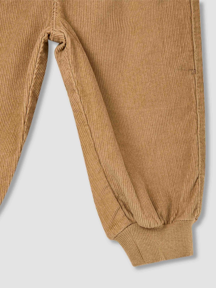 Textured Pants with Drawstring Closure and Pockets