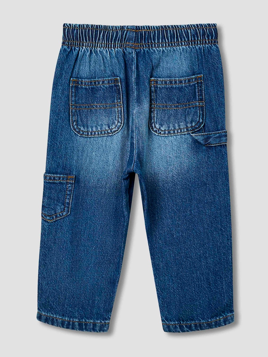 Solid Jeans with Drawstring Closure and Pockets
