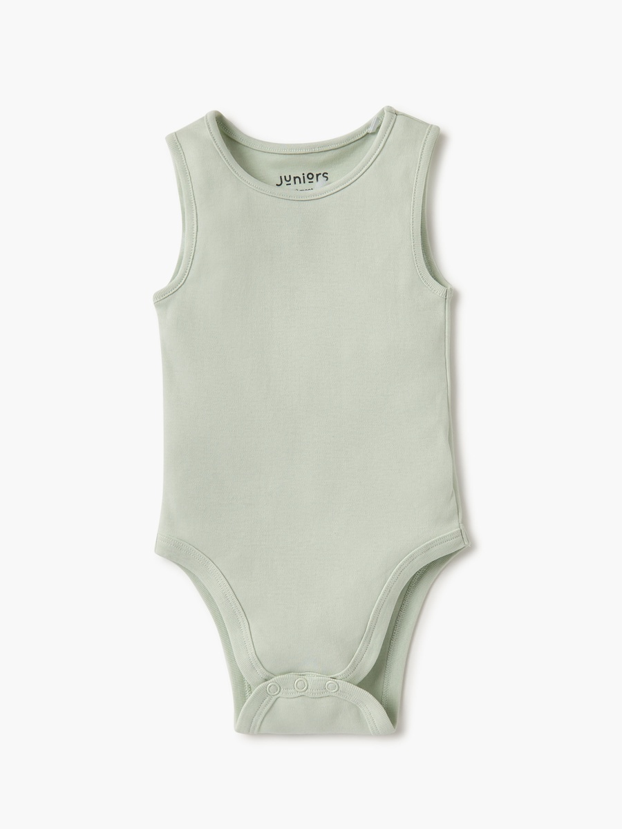 Solid Sleeveless Bodysuit with Snap Button Closure