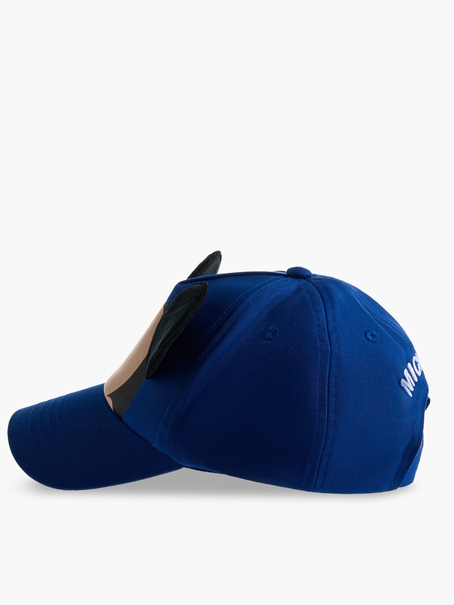 Mickey Mouse Print Cap with Hook and Loop Strap Closure