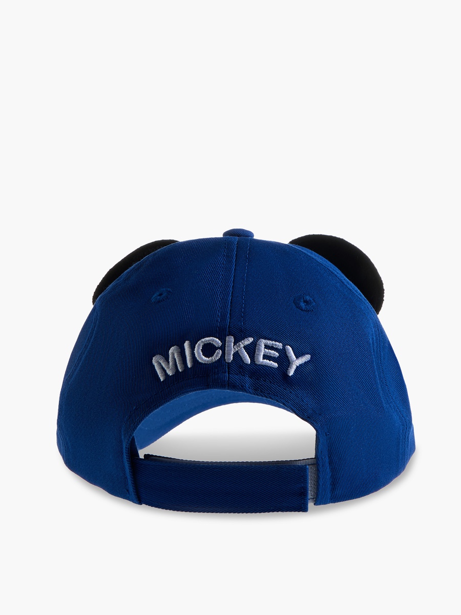 Mickey Mouse Print Cap with Hook and Loop Strap Closure