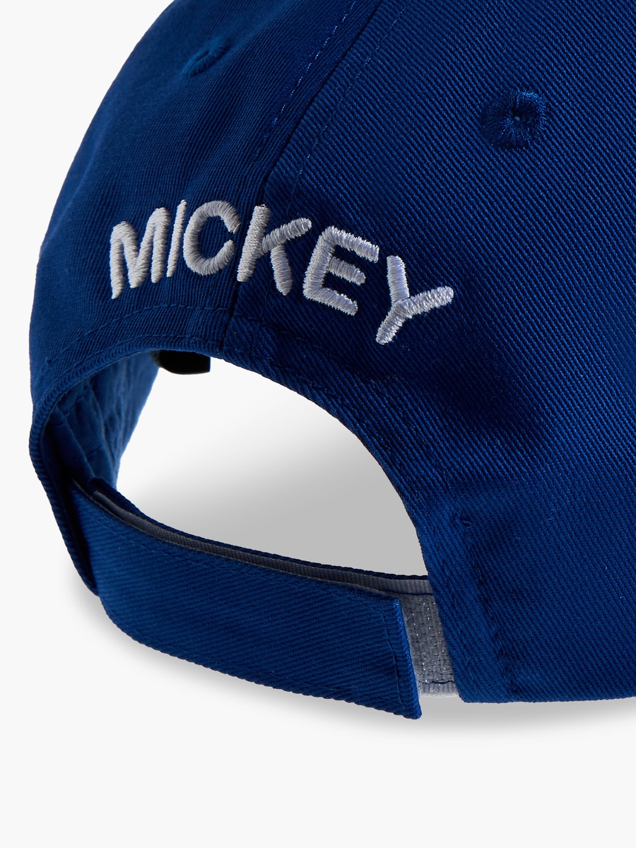 Mickey Mouse Print Cap with Hook and Loop Strap Closure