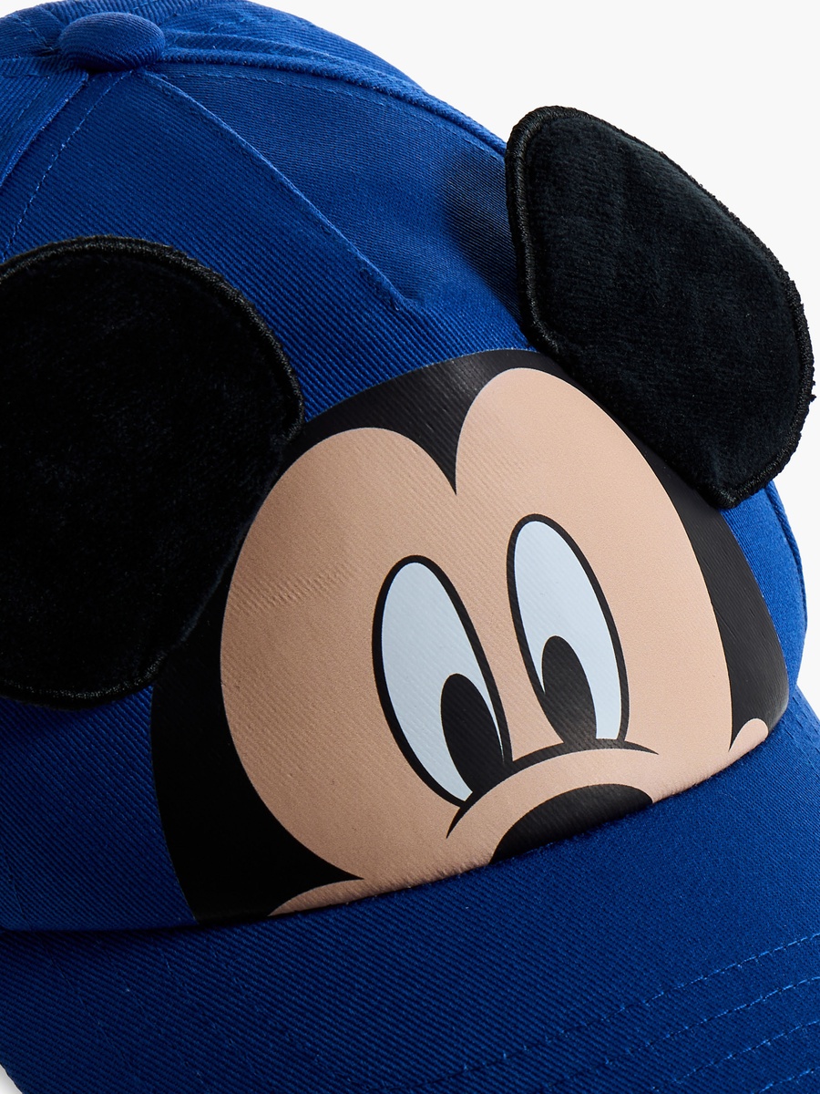 Mickey Mouse Print Cap with Hook and Loop Strap Closure
