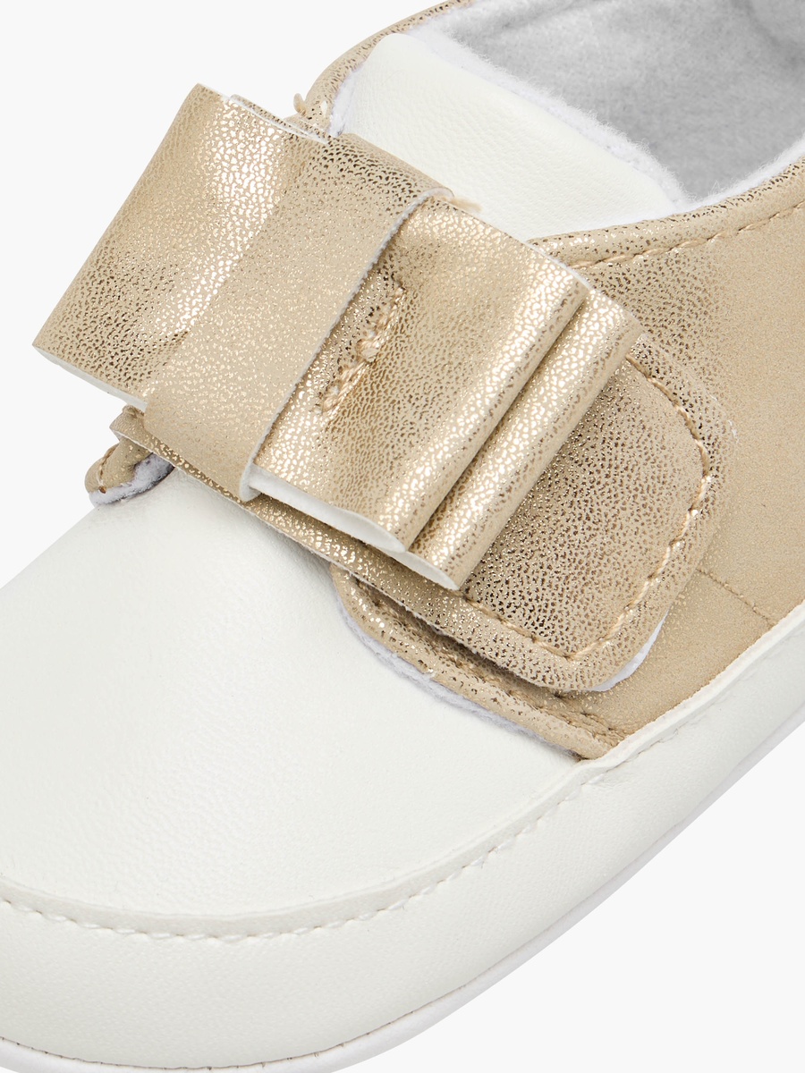 Bow Accent Booties with Hook and Loop Closure