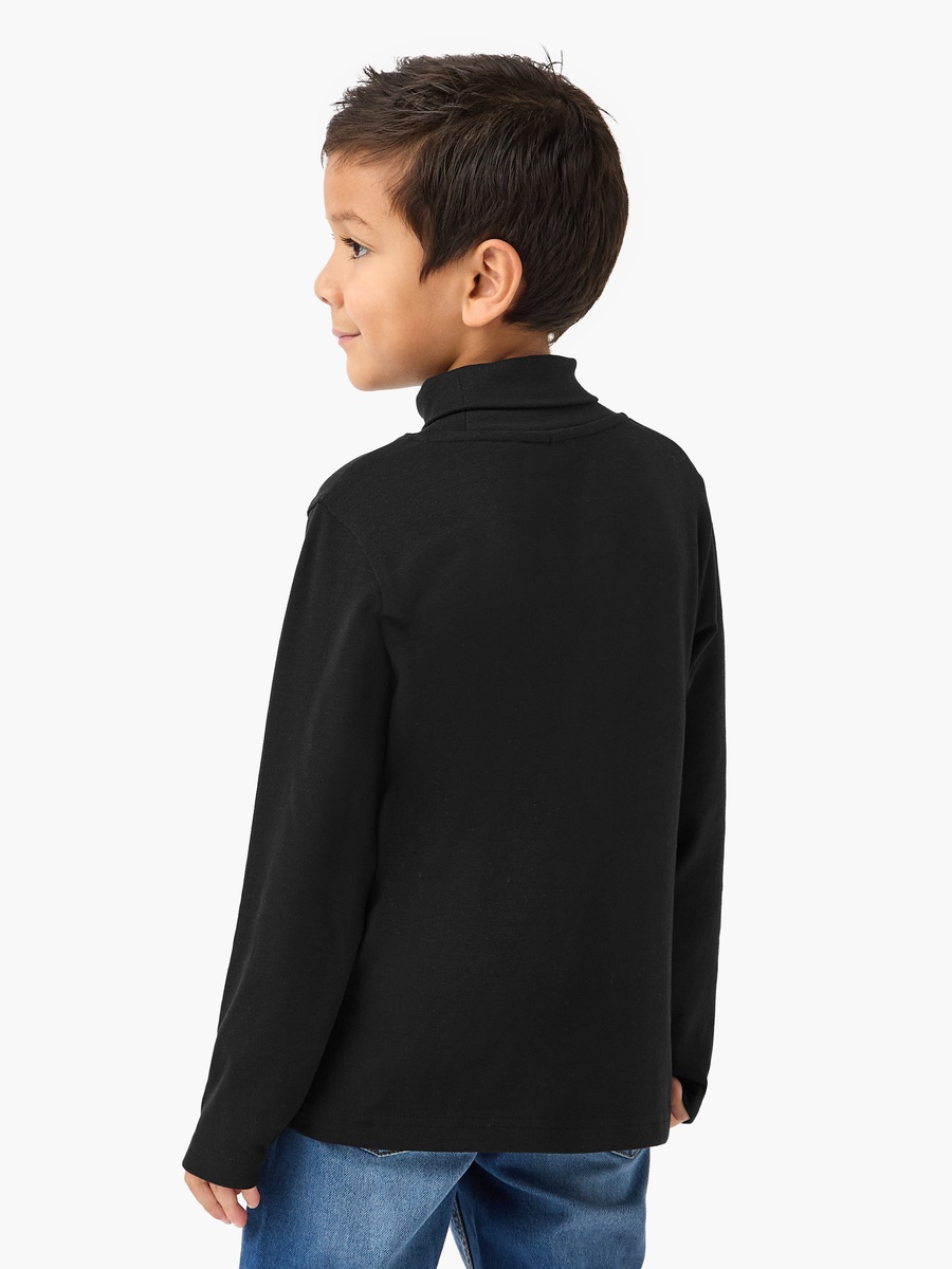 Solid Turtleneck T-Shirt with Long Sleeves