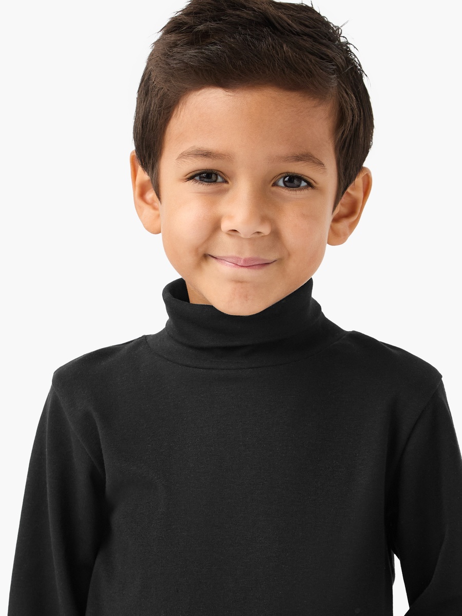Solid Turtleneck T-Shirt with Long Sleeves